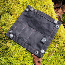 black waxed canvas tray with 3 pockets for EDC 