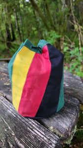 Retro Green Waxed Canvas Bucket Bag