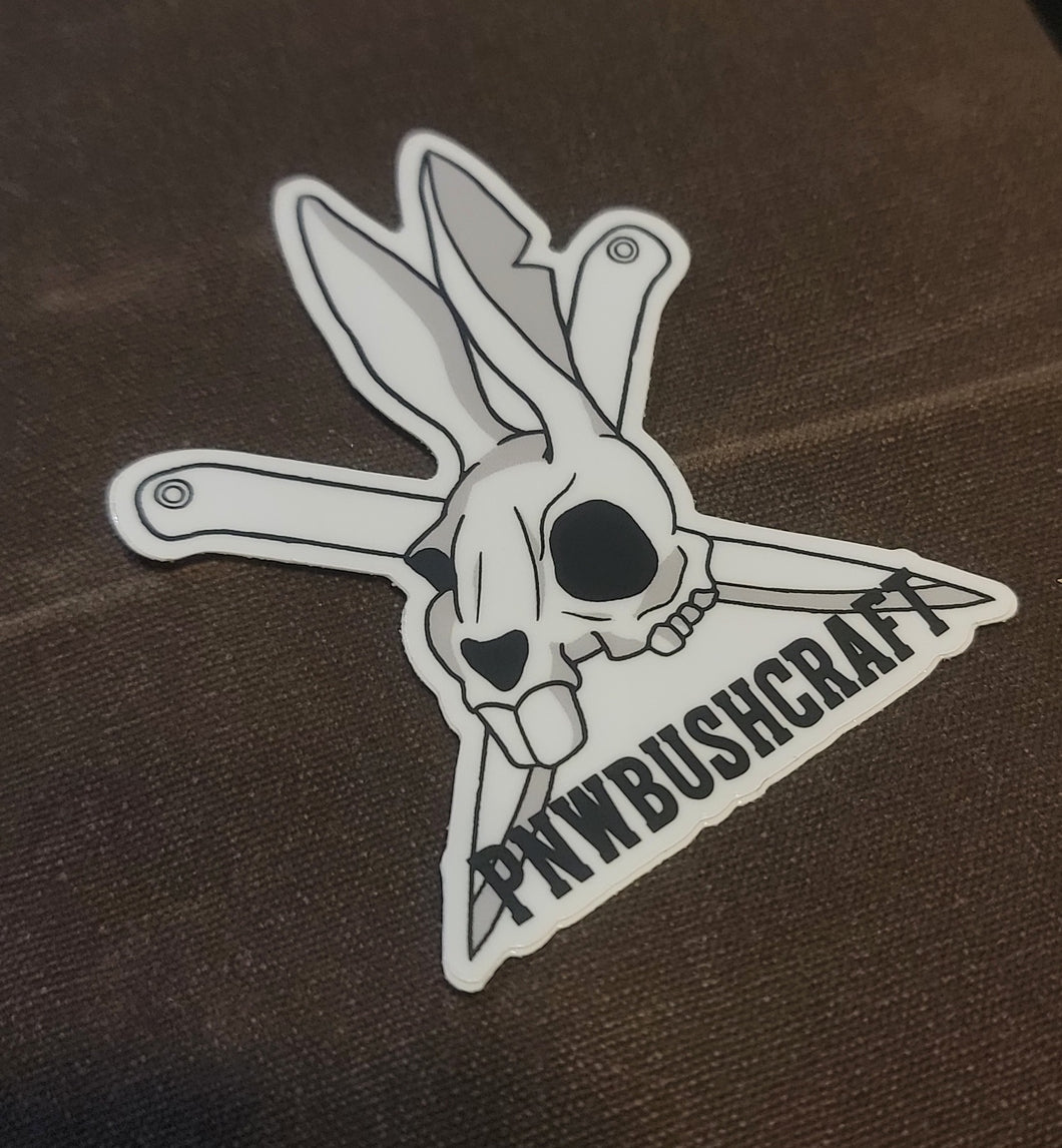 Death Bunny with Knives Vinyl Sticker