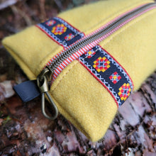 PNWBUSHCRAFT Yellow Vintage Wool Zipper Pouch