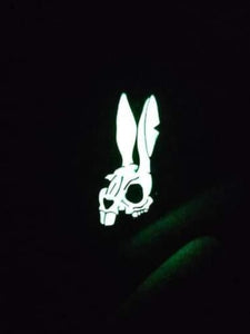 Death Bunny Glow in the Dark PVC Patch with Hook Backing FREE U.S Shipping