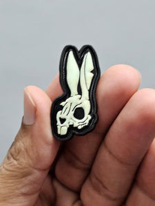 Death Bunny Glow in the Dark PVC Patch with Hook Backing FREE U.S Shipping PRE ORDER