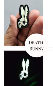 Death Bunny Glow in the Dark PVC Patch with Hook Backing FREE U.S Shipping PRE ORDER