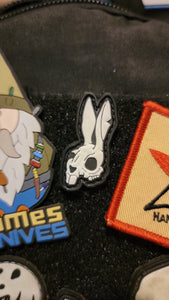 Death Bunny Glow in the Dark PVC Patch with Hook Backing FREE U.S Shipping