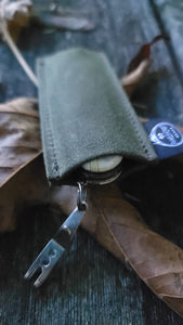 Tiny Pocketknife Bag Slip in Waxed Canvas