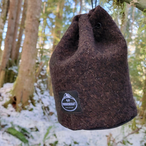 PNWBUSHCRAFT Wool & Waxed Canvas Bucket Bag Brown