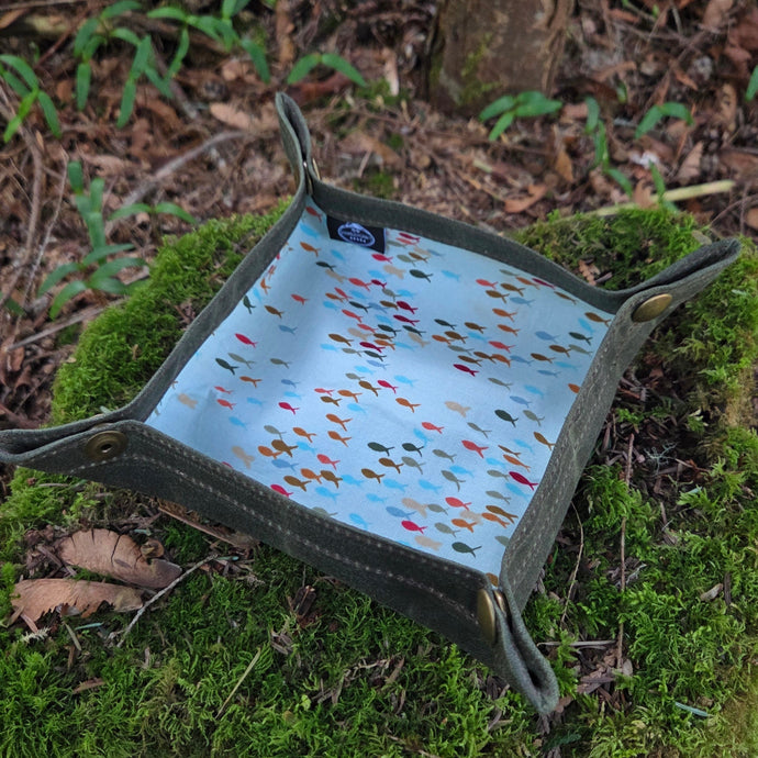 Make it Monday Fish Waxed Canvas Travel Tray