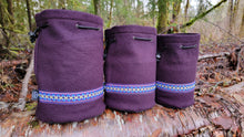 PNWBUSHCRAFT Plum Wool & Waxed Canvas Bucket Bag Set of Three